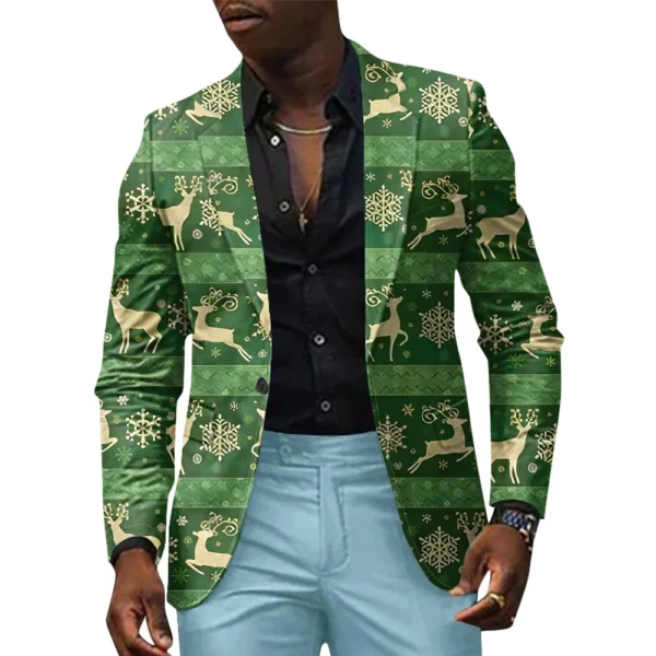 Unisex Winter Christmas Prints Suit Jackets Unisex Casual Fashion Button Jackets - Image 13