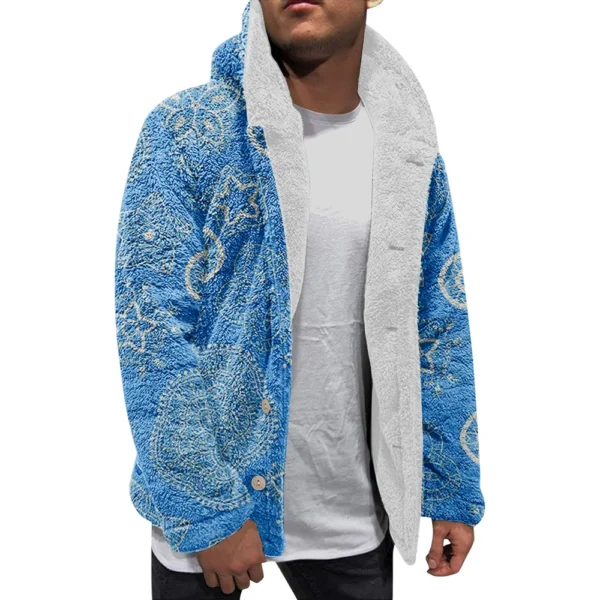 Men'S Winter Zipper Hooded Fleece Sweatshirt With Patch Pocket Casual Jacket - Image 3