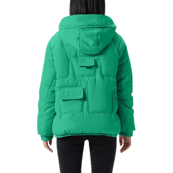 Women's Casual Warm Versatile Large Collar Solid Color Thickened Cotton Coat - Image 12