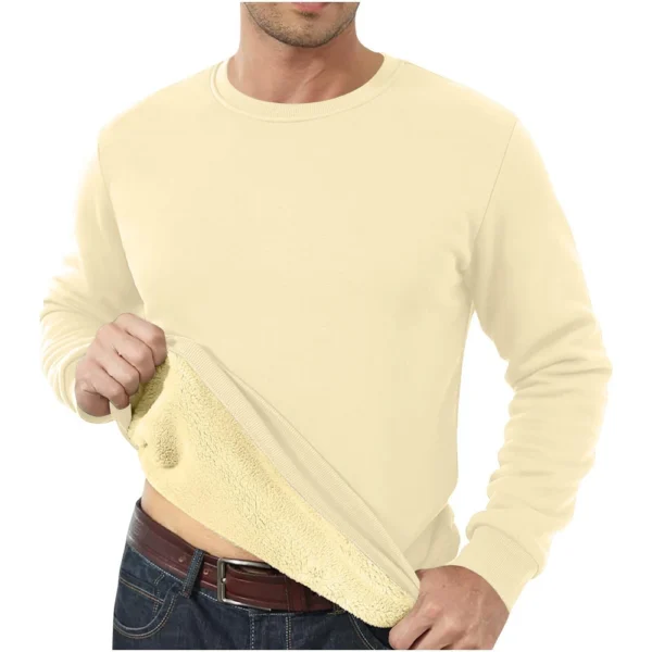 Men's Long Sleeve Fleece Casual Fuzzy Crewneck Pullover Warm Winter Sweatshirts - Image 6