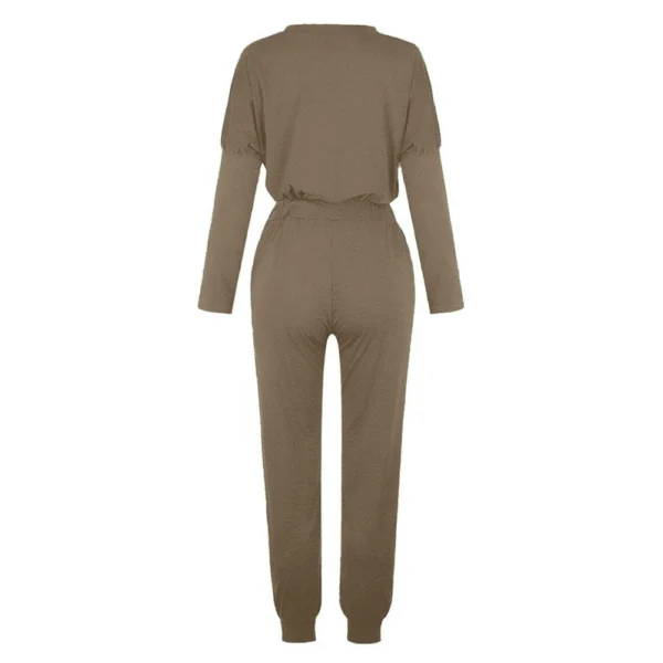 Women's Sportswear 2-piece Crewneck Jogger Sweatpants Yoga Workout Tracksuit Set - Image 4
