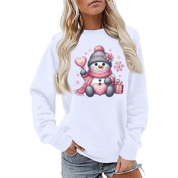 Women's Fashion Casual Round Neck Loose Long Sleeve Solid Color Sweatshirt - Image 40