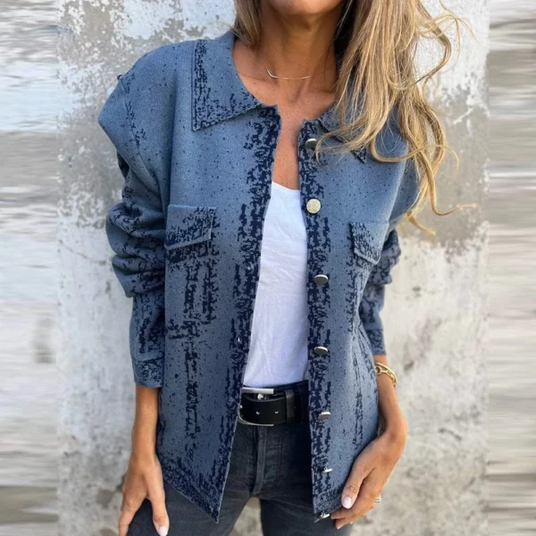 Women's denim jacket with multicolored metal button lapels - Image 16