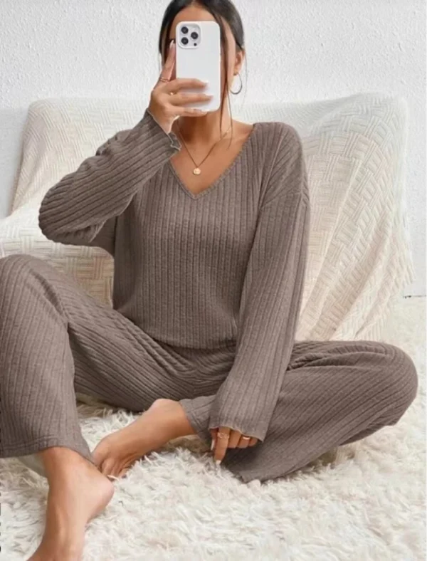 Long Sleeve Suit V-Neck Loose Casual Suit Women - Image 6