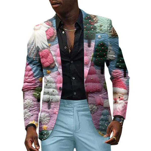 Unisex Winter Christmas Prints Suit Jackets Unisex Casual Fashion Button Jackets - Image 25