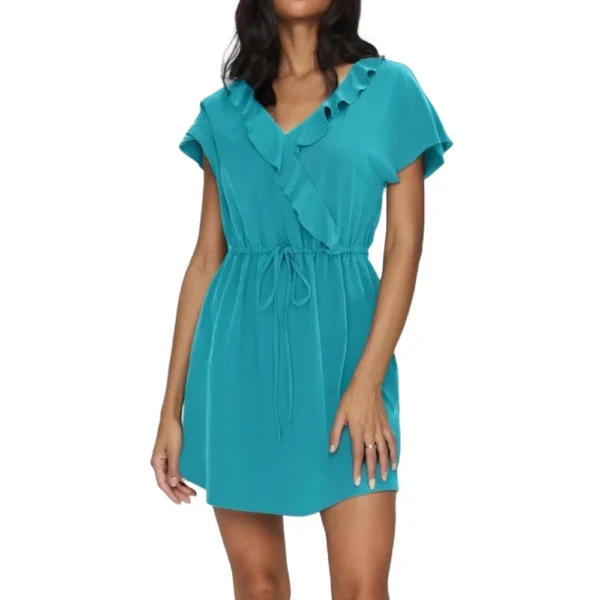 Women's Fashion Casual V-Neck Ruffle Tunic Dresses - Image 5