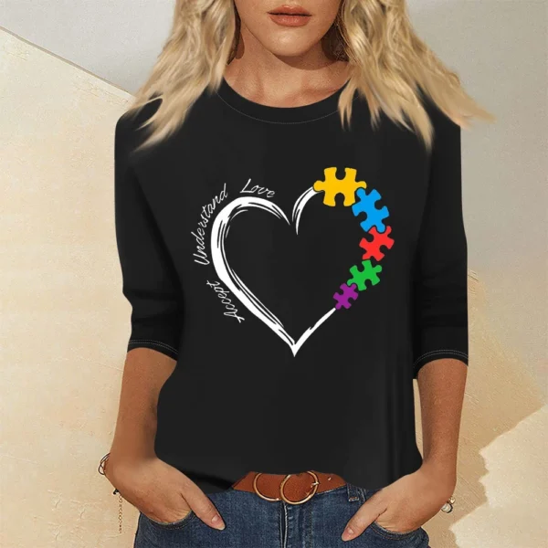 Women's Basic Printed Fashion Casual Easter Plus Size Tops 3/4 Sleeve Pullover - Image 13