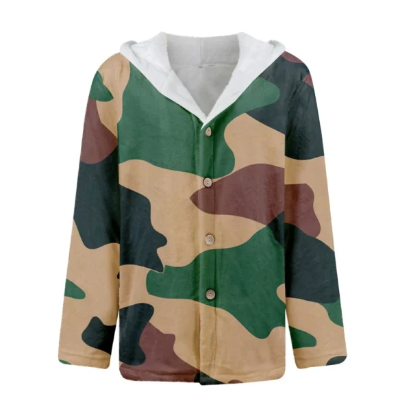 Men'S Winter Zipper Hooded Fleece Sweatshirt With Patch Pocket Casual Jacket - Image 11