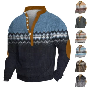 Men's Corduroy Cardigan 6-button Long-sleeved Sweatshirt