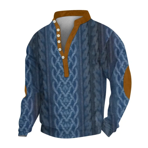 Men's Corduroy Cardigan 6-button Long-sleeved Sweatshirt - Image 20
