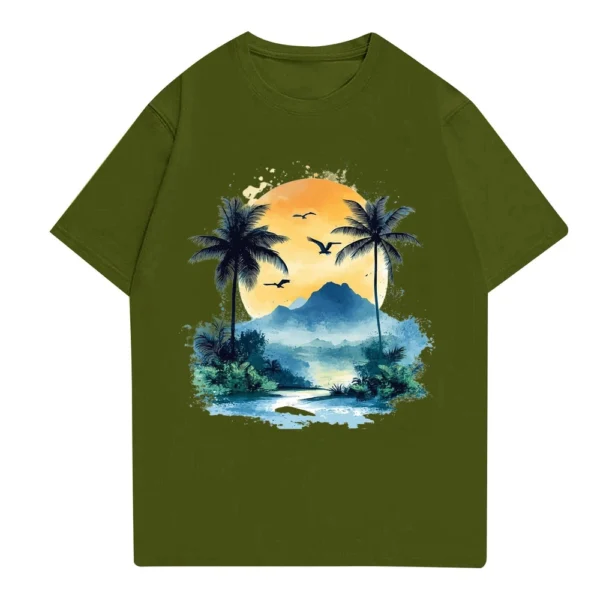 Men's Stand Collar Short Sleeve Shirt Loose Leisure Holiday Shirt Man - Image 17