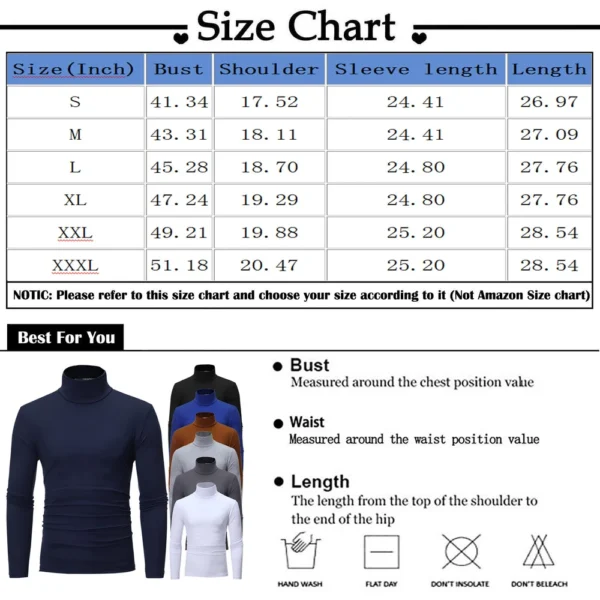 Men's Warm T-shirt Long Sleeved Warm Top Winter Sweater Warm Sports Shirt - Image 27