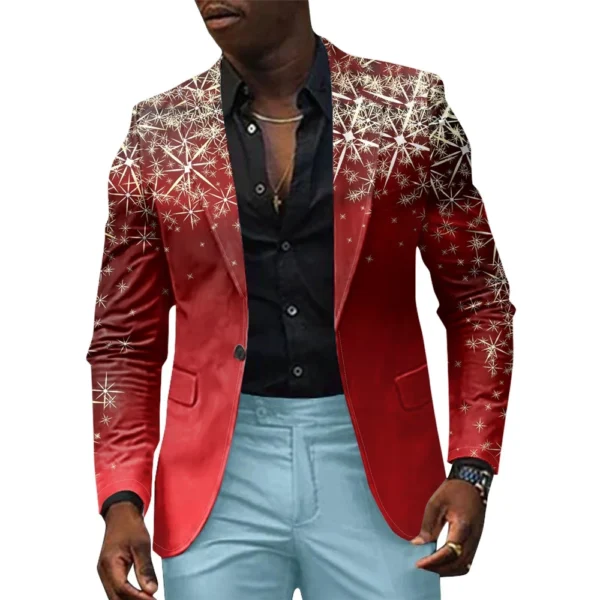 Unisex Winter Christmas Prints Suit Jackets Unisex Casual Fashion Button Jackets - Image 28