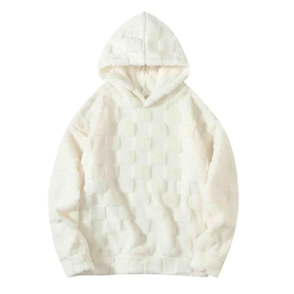 Plaid Loose Winter Plush Hoodie Casual Plus-size Coat For Men - Image 4