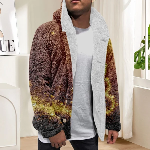 Men'S Winter Zipper Hooded Fleece Sweatshirt With Patch Pocket Casual Jacket - Image 13