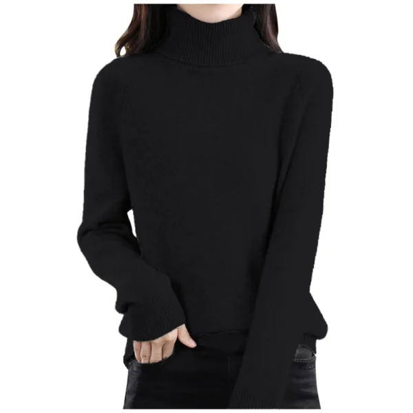 Women's Fashion Wool Long-Sleeved Sweater With Shoulder Insert Solid Color - Image 17