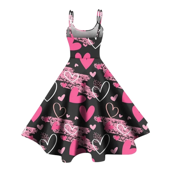 Christmas Ladies Casual Fashion Flower Print Sexy Off Shoulder Punk Retro Skirt - Image 12