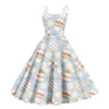 Women's  Casual Fashion Flower Print Sexy Off Shoulder Punk Retro Skirt - Image 8