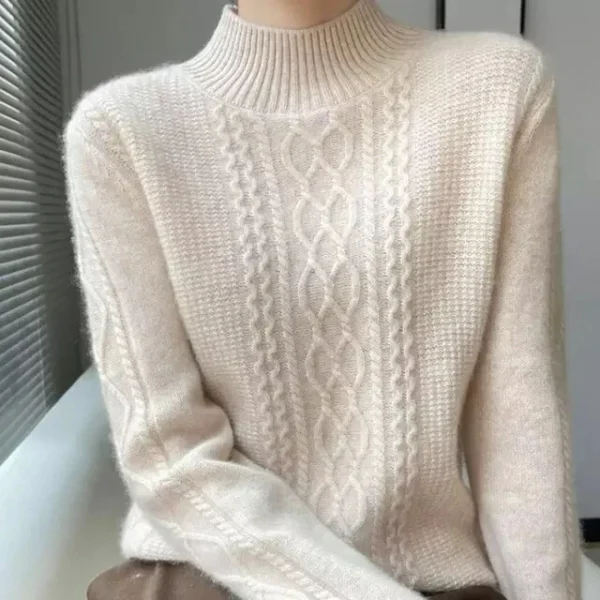 Cashmere Pullover Damen Pink Women Turtleneck Sweater - Image 4