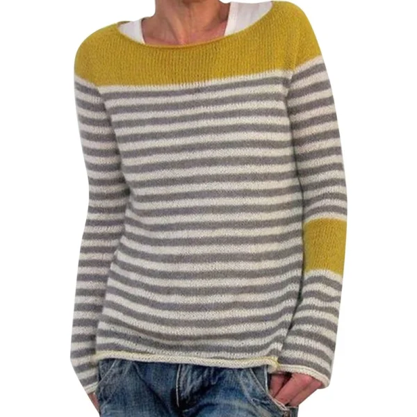 Women's Fashionable Casual Printed Round Neck Pullover Loose Long Sleeved - Image 11