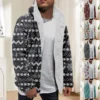 Men'S Winter Zipper Hooded Fleece Sweatshirt With Patch Pocket Casual Jacket