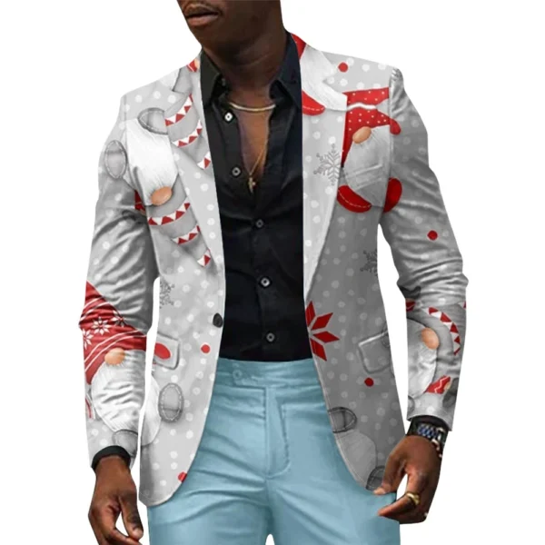 Unisex Winter Christmas Prints Suit Jackets Unisex Casual Fashion Button Jackets - Image 25