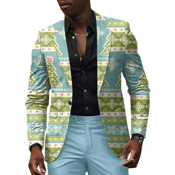 Unisex Winter Christmas Prints Suit Jackets Unisex Casual Fashion Button Jackets - Image 19
