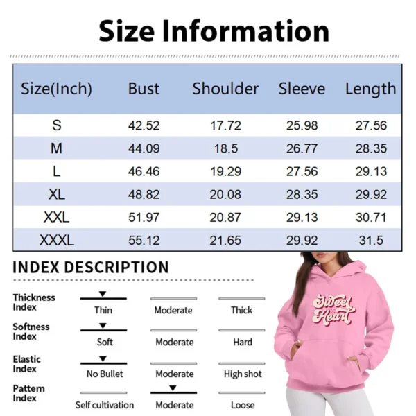 BE MIME Women's Fashion Casual Pullover Hoodie Valentine's Day Printed - Image 18