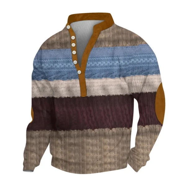 Men's Corduroy Cardigan 6-button Long-sleeved Sweatshirt - Image 17