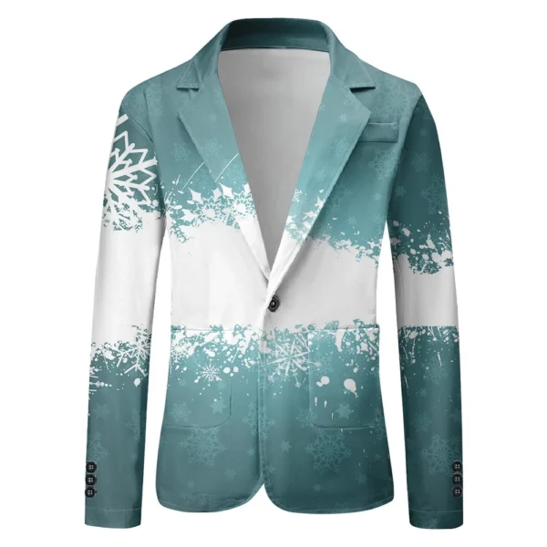 Unisex Winter Christmas Prints Suit Jackets Unisex Casual Fashion Button Jackets - Image 7