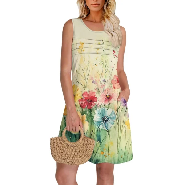 Women's Casual Sundress With Pockets Summer Boho Beach Dress,Holiday Hresses - Image 38
