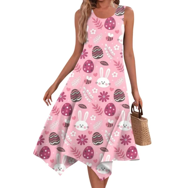 Women's Summer Loose Printed Casual Easter Fashion Dresses Sundresses Dress - Image 2