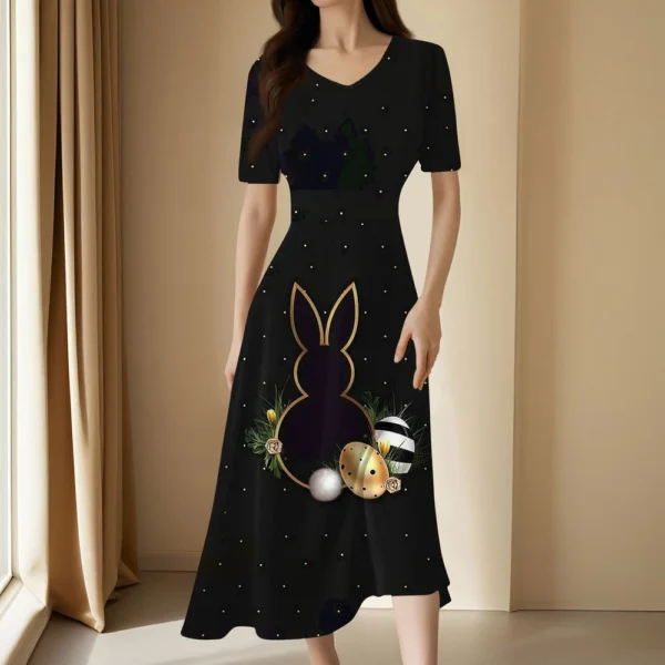 Women's Casual Fashion Dresses Summer Loose Easter Printed Sundresses Dress - Image 13