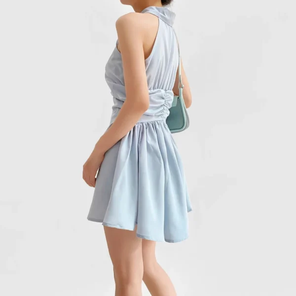 Women's Dresses Lapel Single-breasted Sleeveless Pleated Waist Casual - Image 11