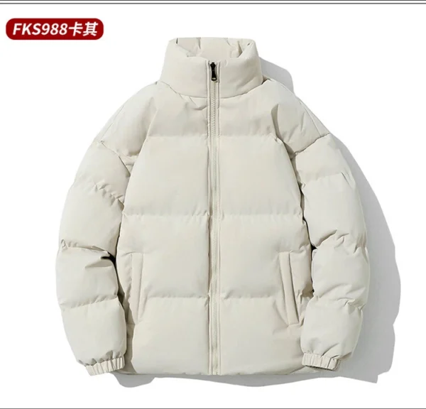 Men's stand collar thick coat thermal - Image 11