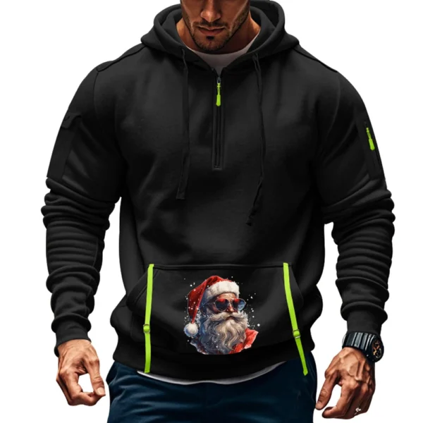 Men's Printed Sweatshirt Hoodie Zipper Arm Pocket Cardigan Men's Sports Large - Image 13
