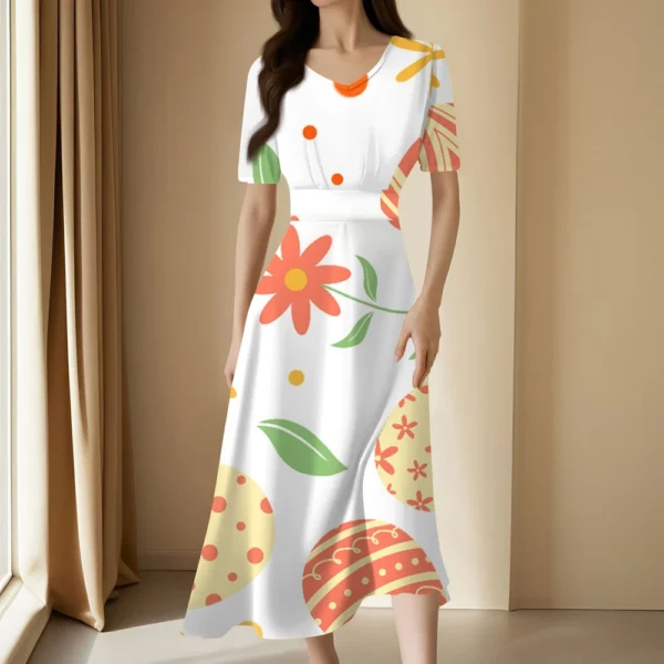 Women's Easter Loose Casual Sundresses Dresses Fashion Summer Printed Dress - Image 22