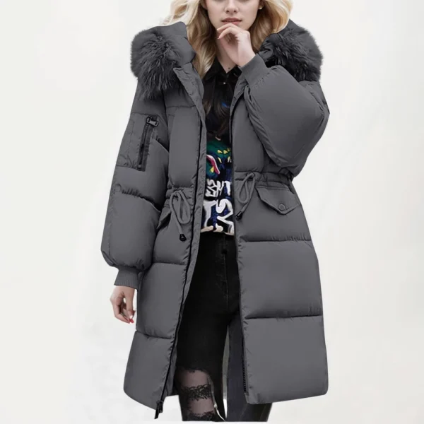 Women's Solid Color Down Cotton Jacket Medium-length Bread Clothing Large - Image 16