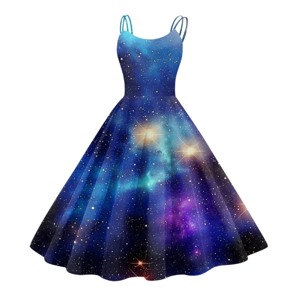 Women's Fashion  Printed Sexy Strapless Gothic Cocktail Dress Punk, Vintage - Image 6