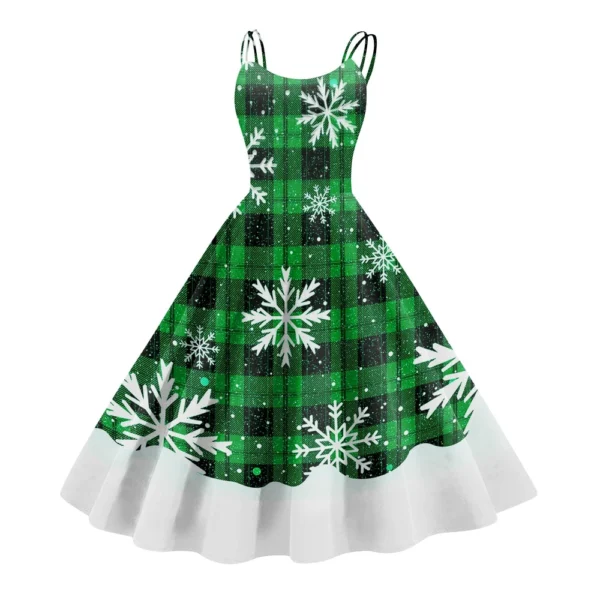 Women's Fashion Sexy Strapless Gothic Cocktail Christmas Graphic Printed - Image 23