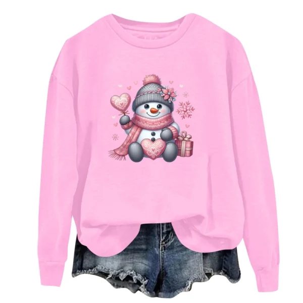 Women's Fashion Casual Round Neck Loose Long Sleeve Solid Color Sweatshirt - Image 10