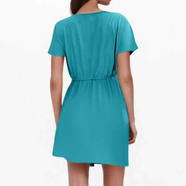 Women's Fashion Casual V-Neck Ruffle Tunic Dresses - Image 10