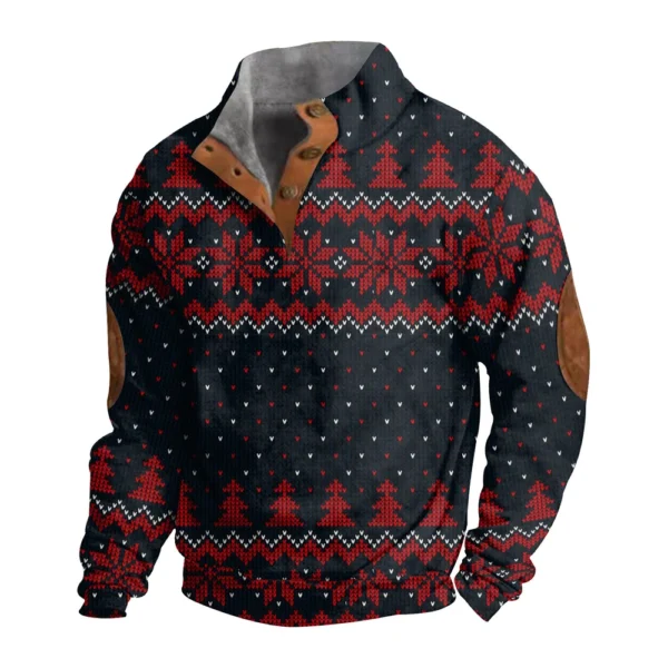 Men's Buttoned Sweatshirt With European And American Autumn/winter Printed Long - Image 20
