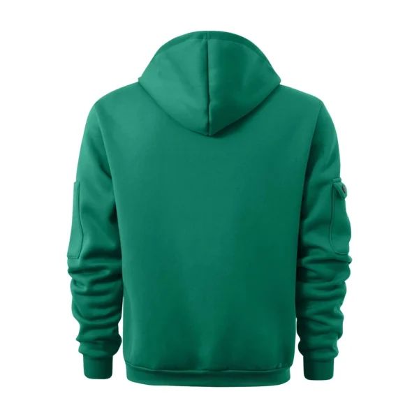 Men's Sweatshirt Hoodie Zipper Arm Pocket Cardigan Men's Sports Large Size - Image 9