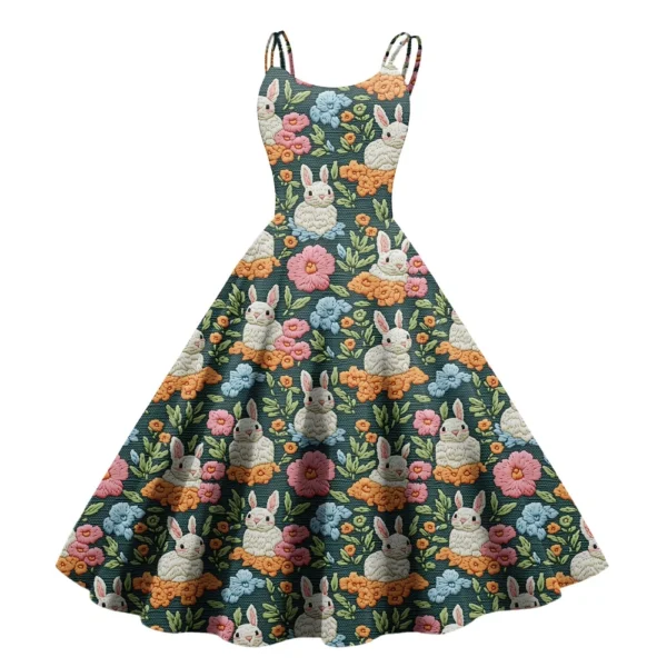 Women's Loose Casual Easter Printed Dresses Summer Sundresses Fashion Dress - Image 6