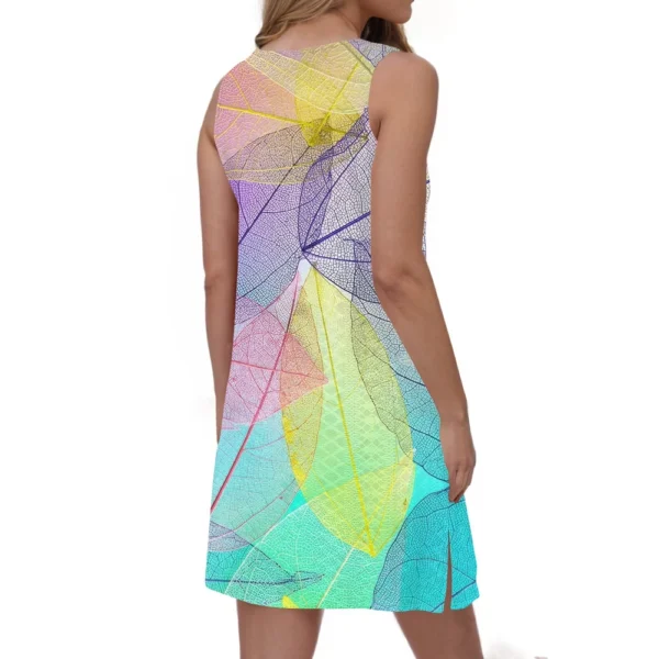 Women's Casual Sundress With Pockets Summer Boho Beach Dress T-Shirts Dress V - Image 12
