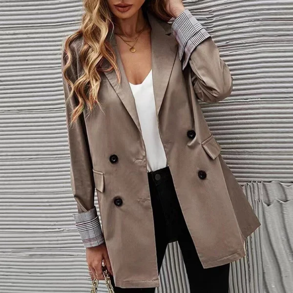 Fashion loose suit solid color collar coat women - Image 14