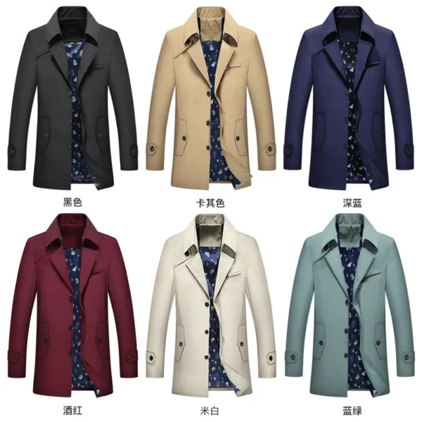 Slim-fit men's mid-length lapel jacket - Image 5