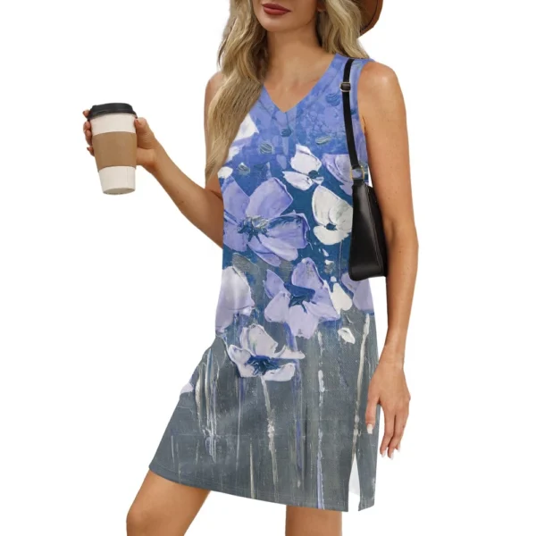 Women's V-neck Summer Casual Beach Vacation Women's Sleeveless Floral Print - Image 38