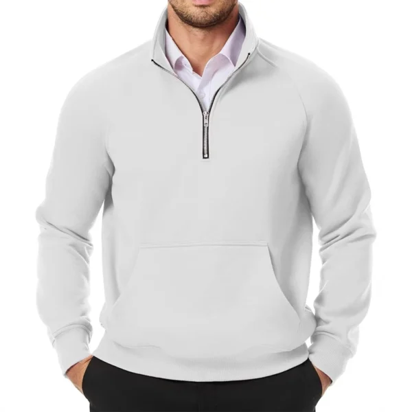 Sports Casual Hoodie Long Sleeve 1/4 Zip Coat For Men - Image 29